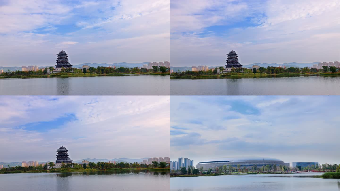 东安湖体育公园原创4k延时摄影