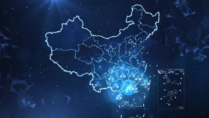 中国地图辐射 AE模板 02