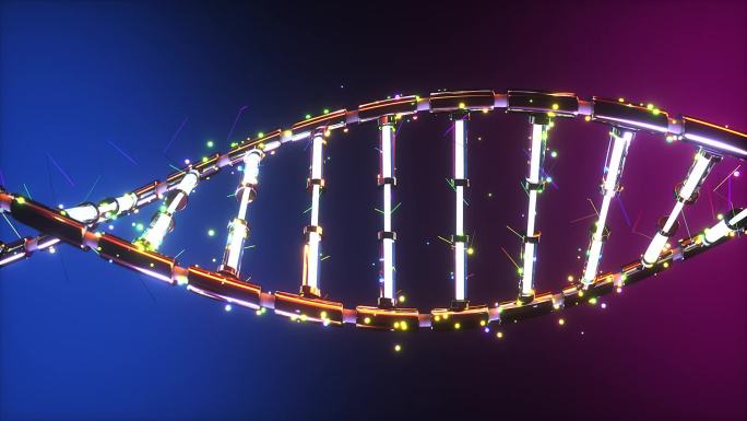 DNA螺旋分子三维动画 霓虹科技