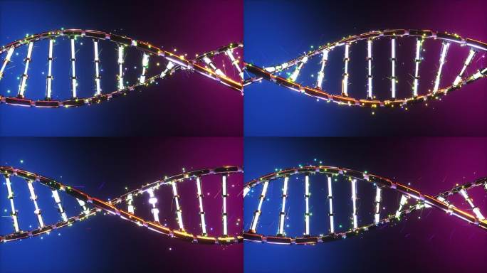 DNA螺旋分子三维动画 霓虹科技