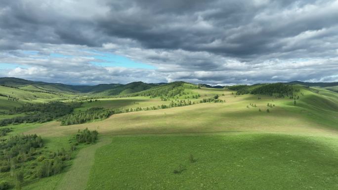 航拍山区山谷绿色树林