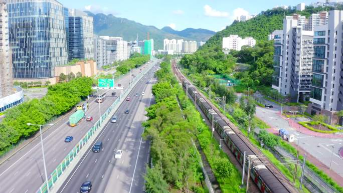 香港白石角拥挤的公寓楼