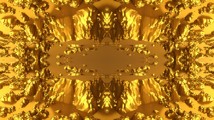 【4K时尚背景】黄金浮雕空间花纹金碧辉煌