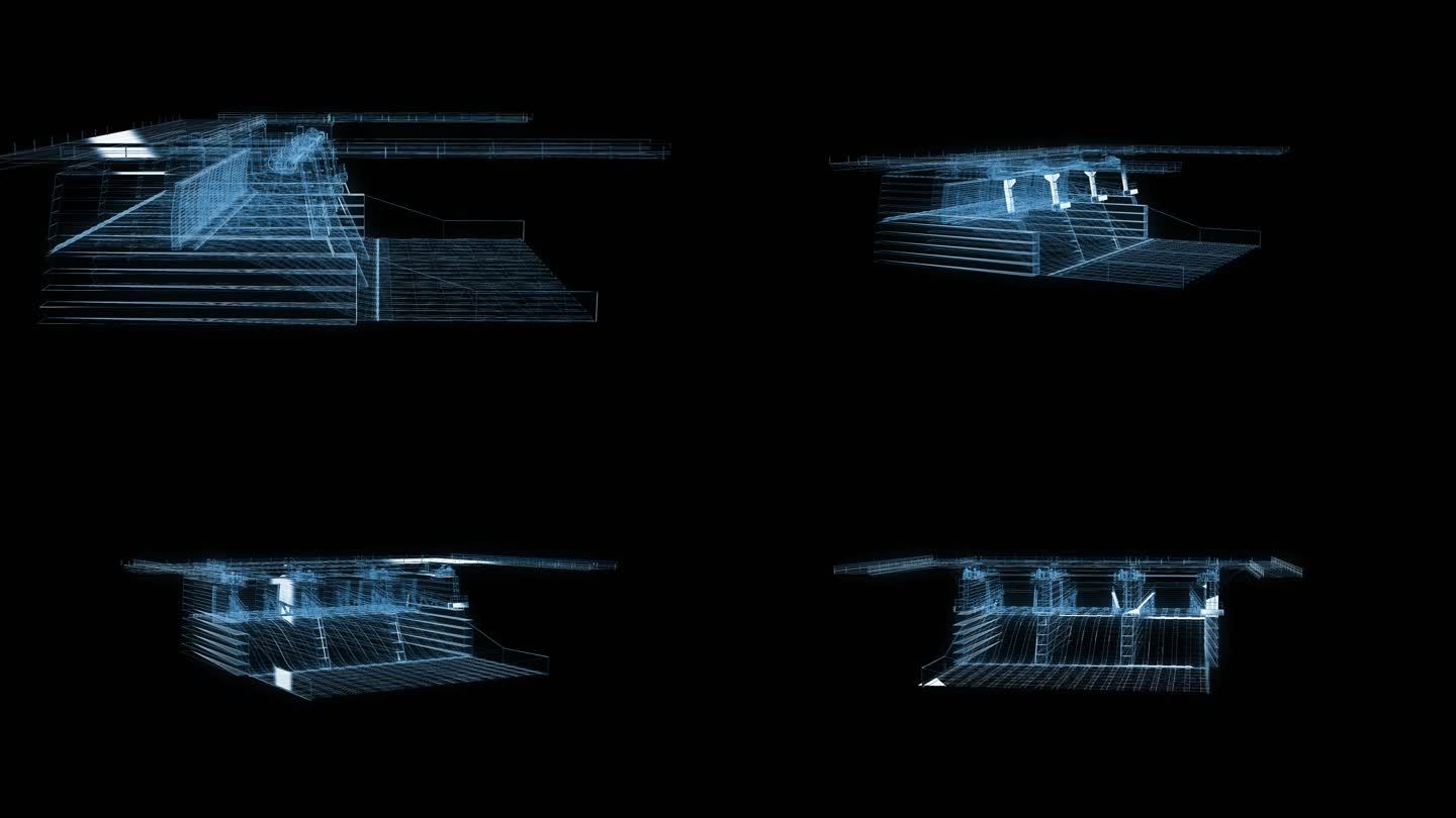 透视全息水坝动画透明通道素材