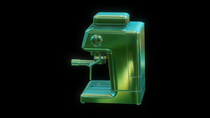 赛博朋克元宇宙咖啡机透明通道素材