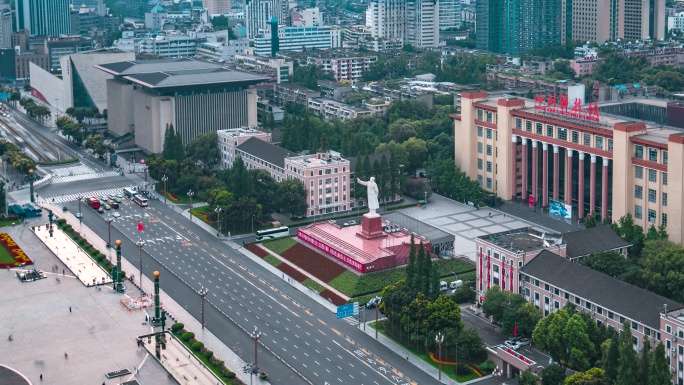 毛主席雕像_四川科技馆_日景固定延时