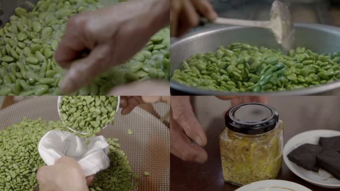 震泽“四碗茶”之熏豆茶的手工制作