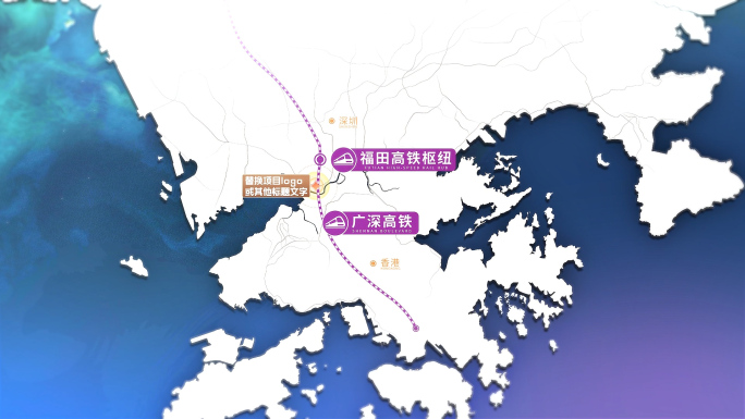 简洁明亮区位地图