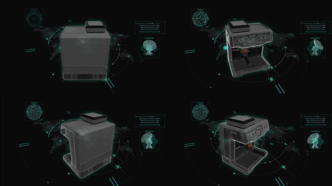 HUD科技界面咖啡机展示素材
