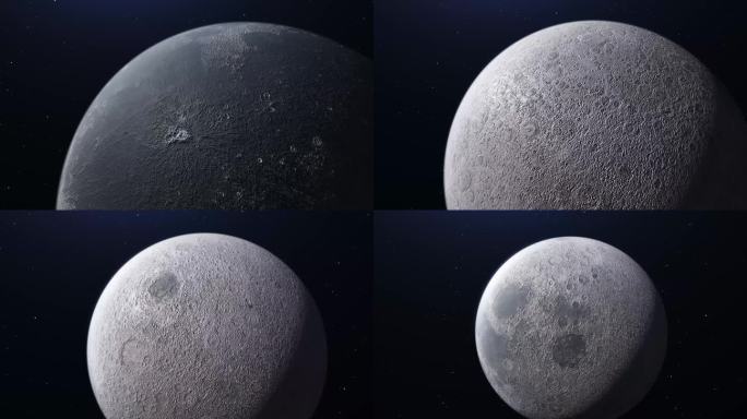 4K推拉月亮月球自转视频