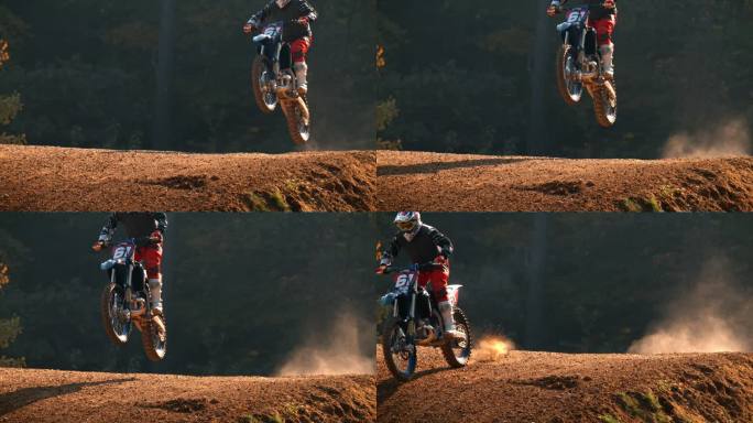 SUPER SLO MO Motocross车手飞越运动坡道