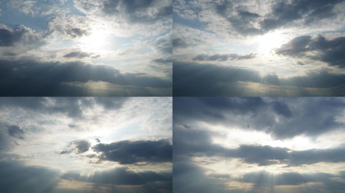 天空阳光穿透云层光影太阳光线变化云朵延时