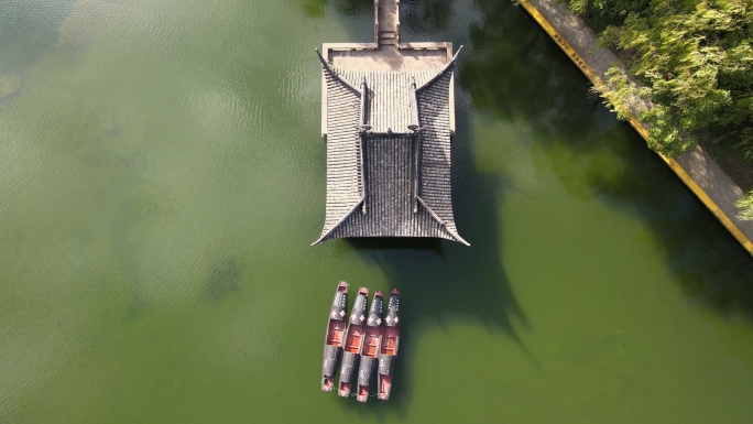 绍兴柯岩 乌篷船 江南风光