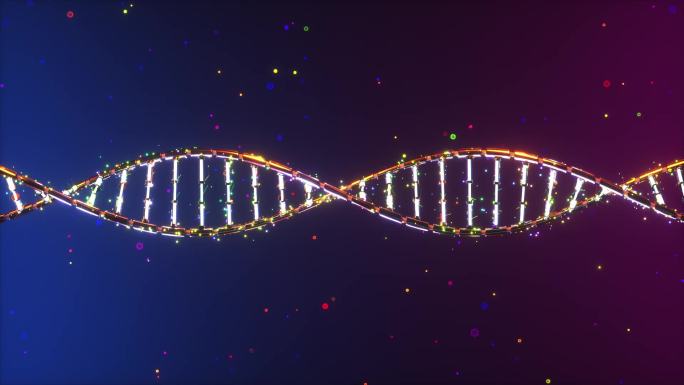 霓虹科技感DNA三维动画广告素材