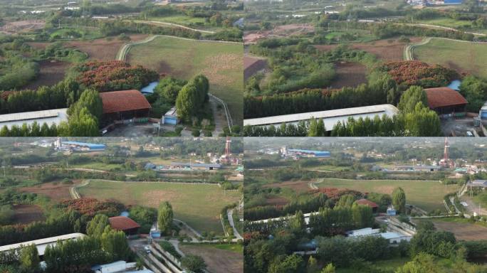 四川省德阳市旌阳区原野牧场航拍