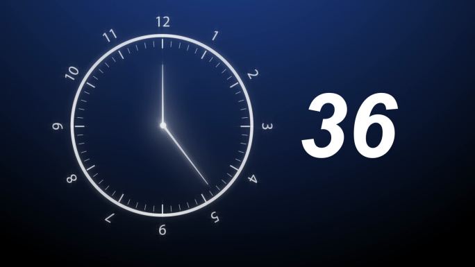 钟表表盘时间倒计时60秒简洁挂钟ae模板