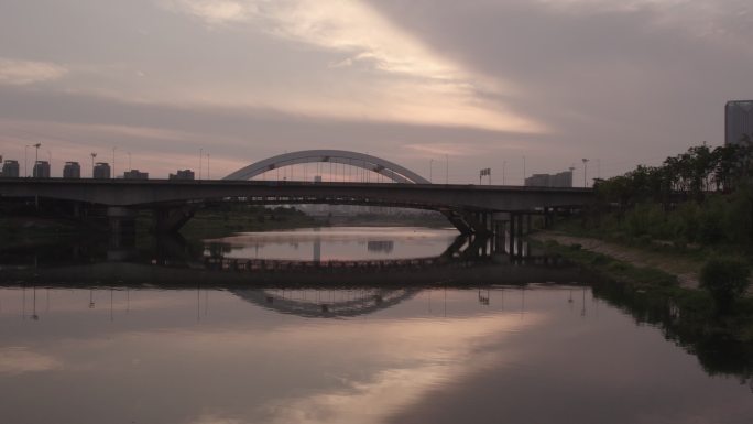 4K浏阳河大桥航拍dlog