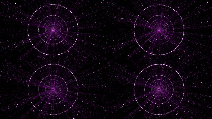 4K圆环隧道星空视频粉紫色2