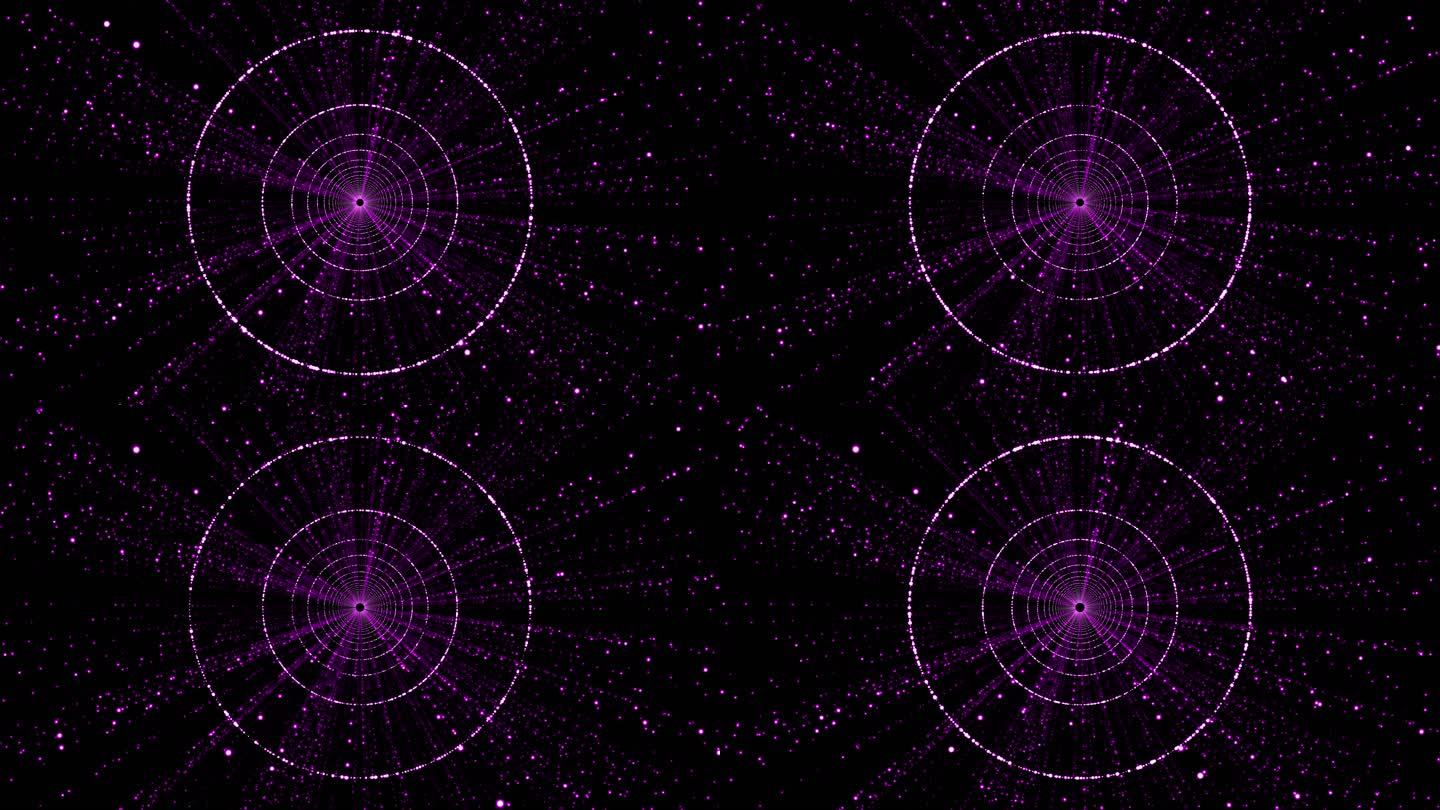 4K圆环隧道星空视频粉紫色2