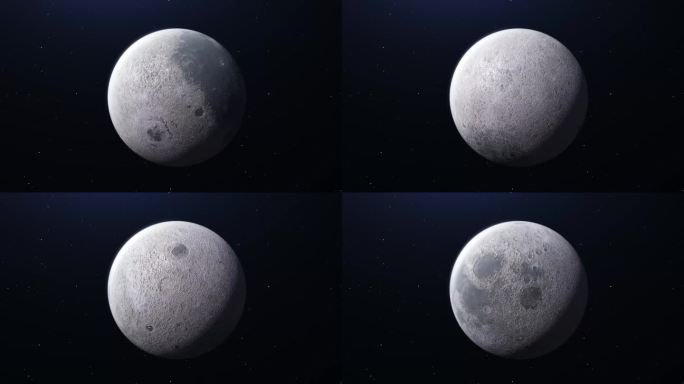 4K月亮月球自转视频