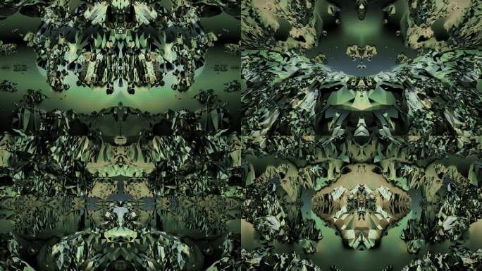 【4K时尚背景】绿野丛林幻影艺术对称花纹