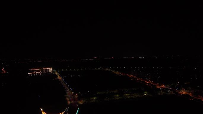 上海枫泾网红桥夜景航拍