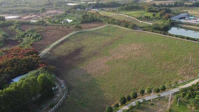 四川省德阳市旌阳区原野牧场航拍