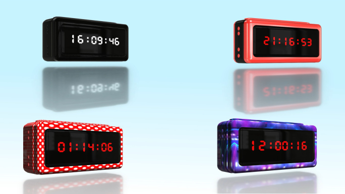 动态电子时钟闹钟带通道视频ae模板