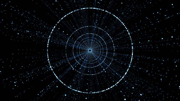 4K粒子圆形空间感穿梭蓝色2