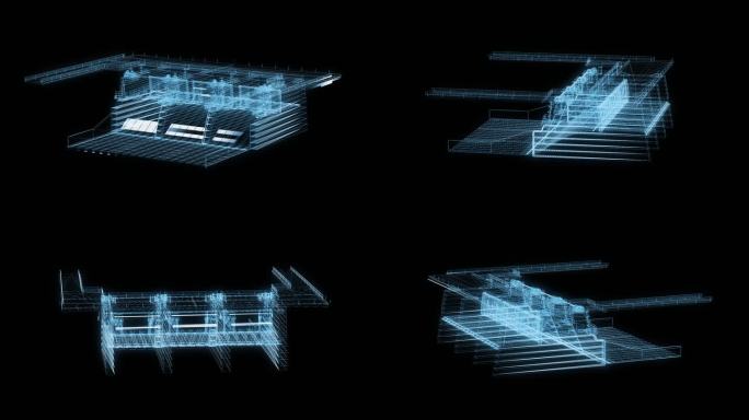 透视全息水坝透明通道素材