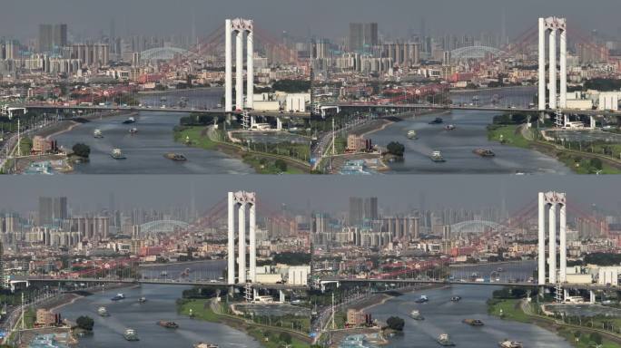 佛山平胜大桥远眺广州塔珠江新城全貌