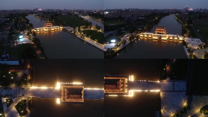 上海青浦水城门夜景