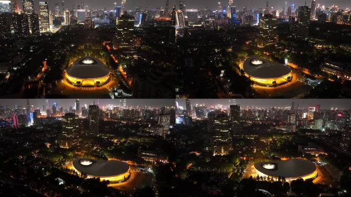 4K航拍延时-上海文化广场