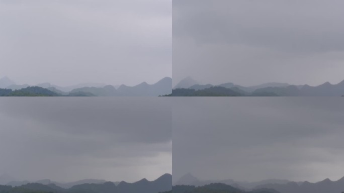 乌蒙蒙的天空云层变化，下雨了
