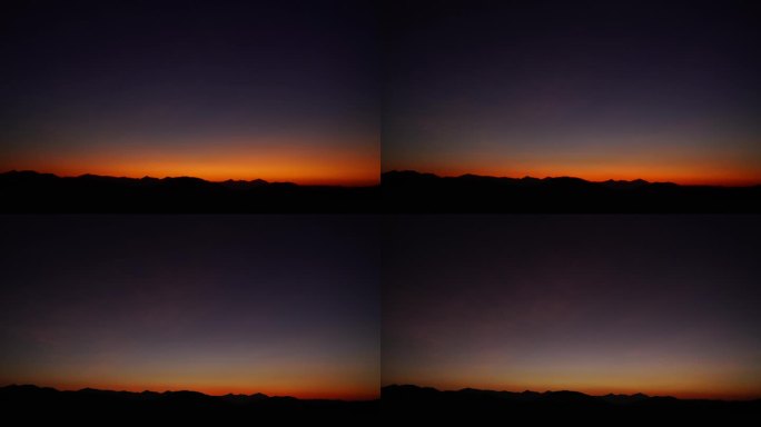 纯净晚霞干净天空夜幕降临天黑傍晚山紫霞