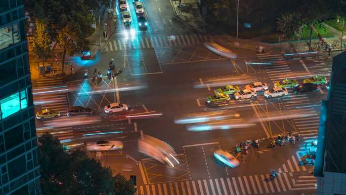 天仙桥北路_大慈寺路_车来车往_夜景延时