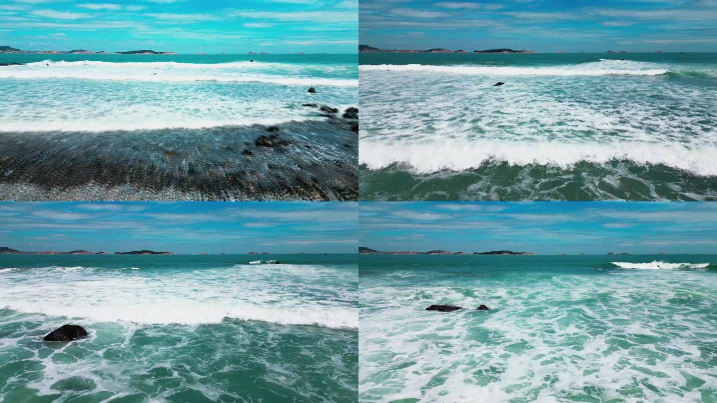 航拍低角度海浪视频素材