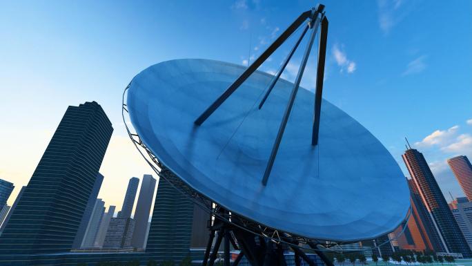 4K 城市卫星雷达天线接收无线网络信号