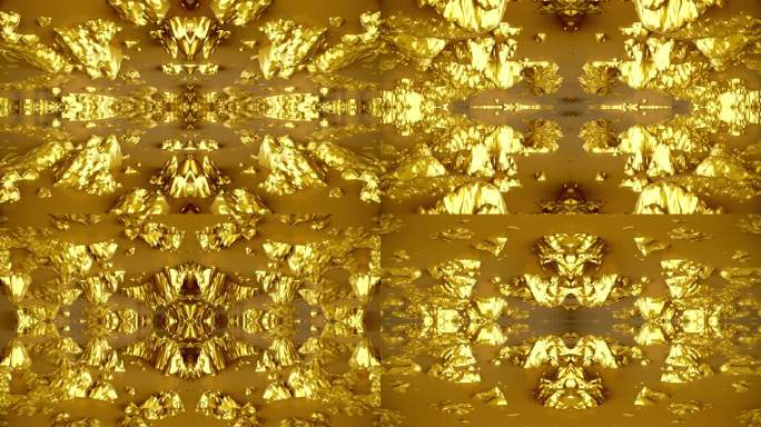 【4K时尚背景】黄金浮雕空间花纹富贵奢华