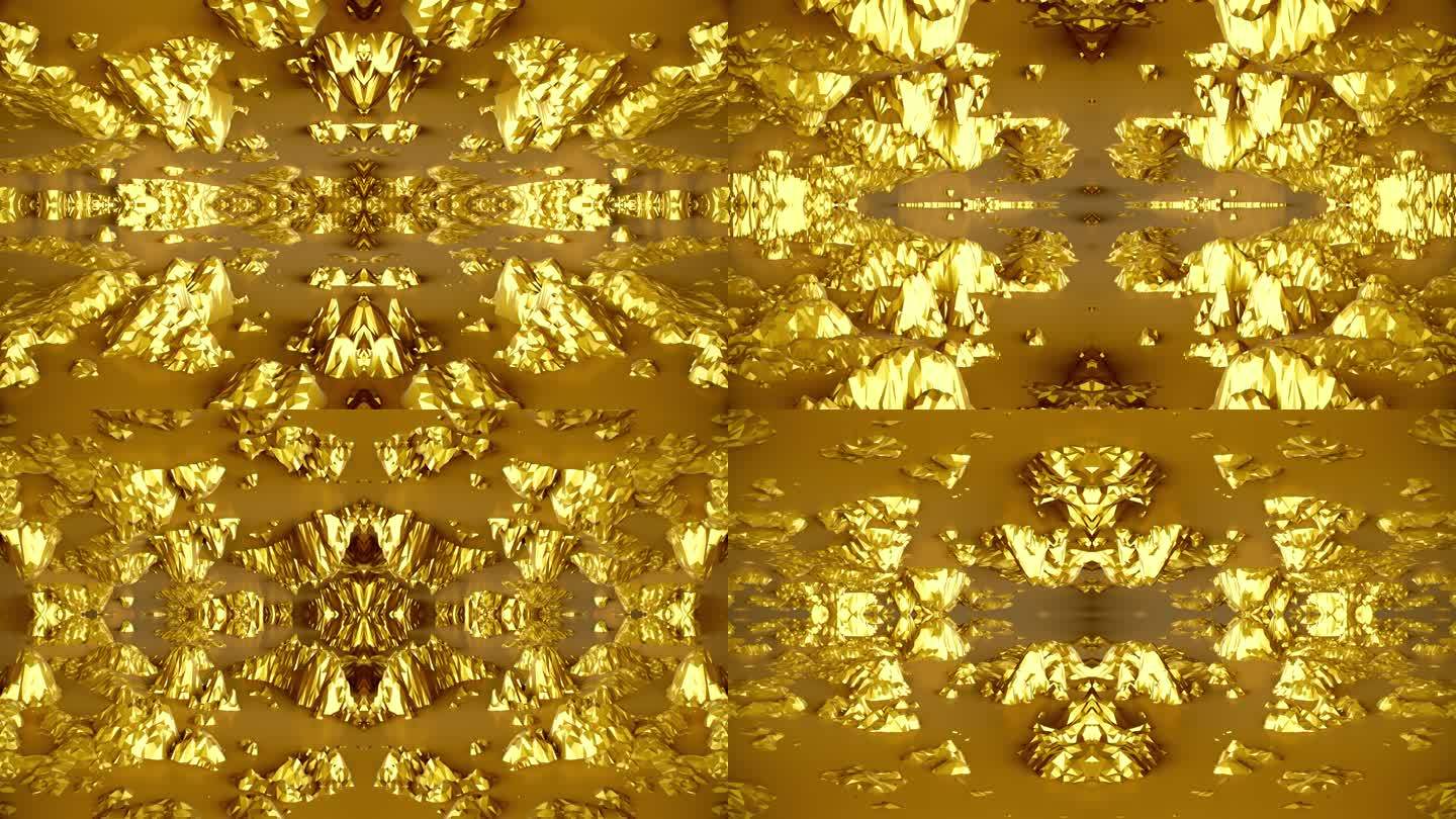【4K时尚背景】黄金浮雕空间花纹富贵奢华