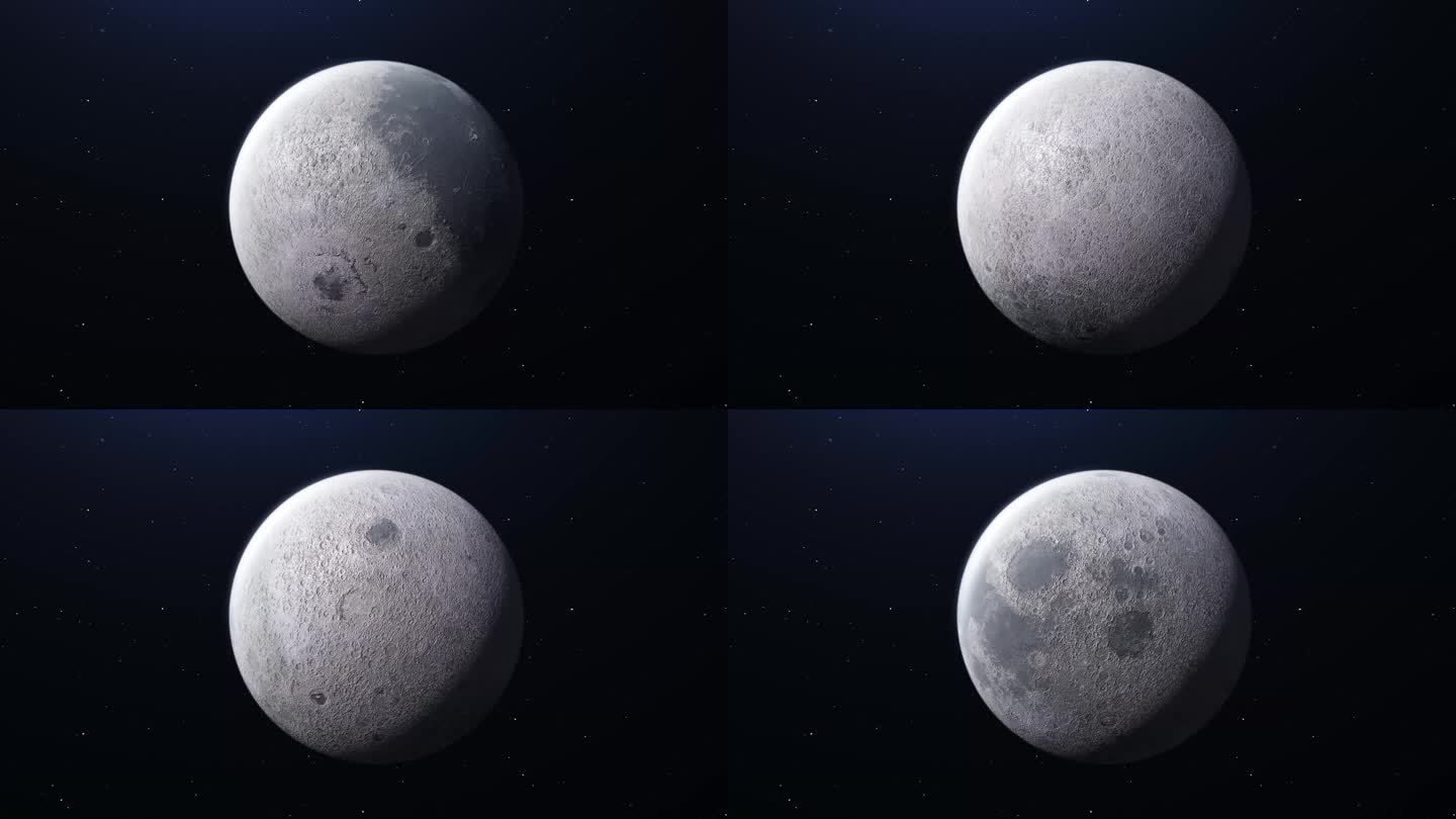 4K月亮月球自转视频+AE工程