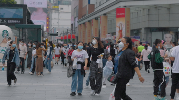 步行街休闲逛街慢生活