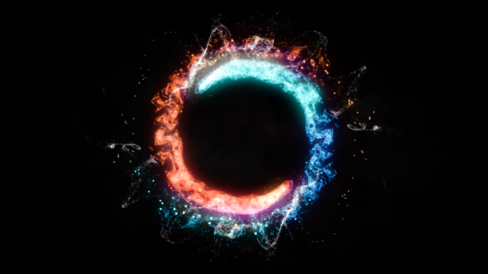 震撼粒子光效LOGO标题标志爆炸火焰太极