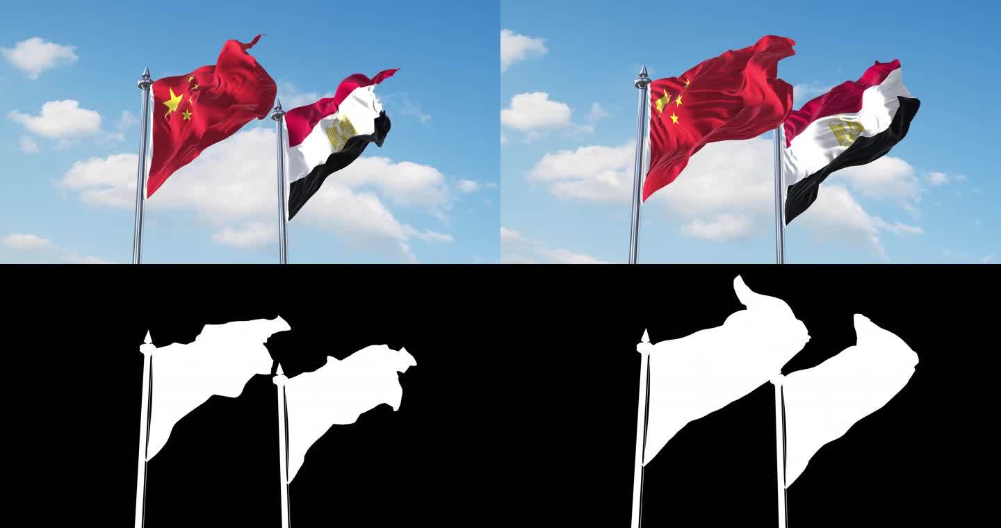 中国- 埃及旗