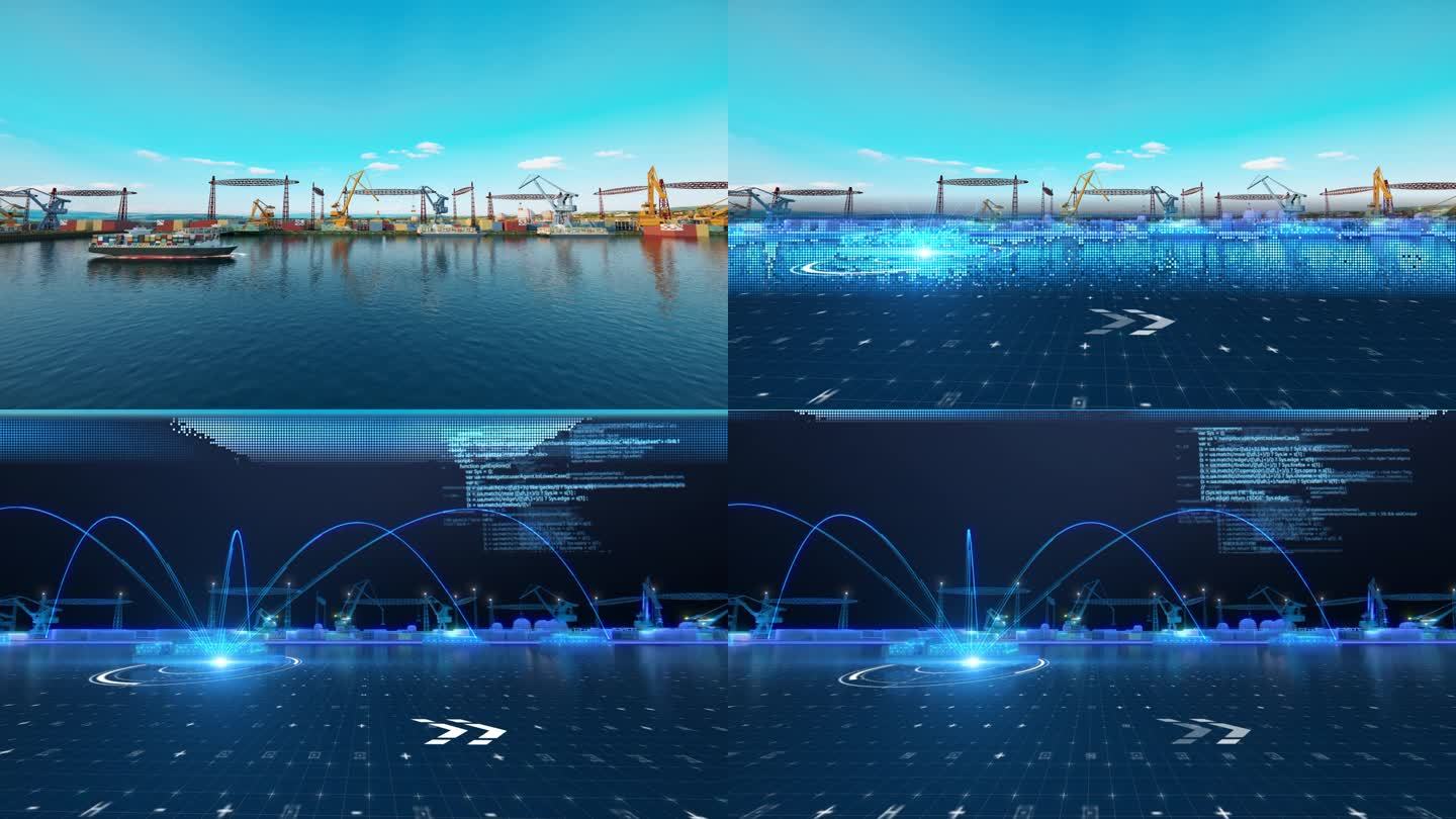 码头物流厂区科技线框