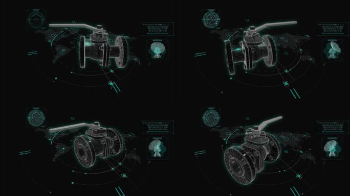 HUD科技界面球阀展示素材