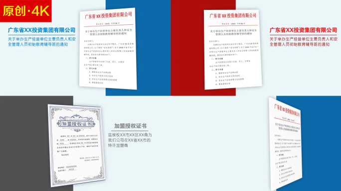 【三色】政府企业证书文件展示