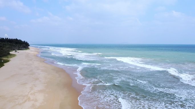 广阔的大海海浪风景航拍