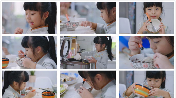 儿童反食品浪费宣传倡导珍惜米饭