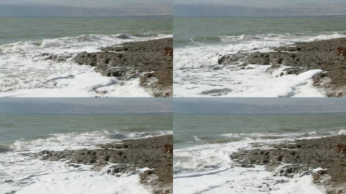 约旦死海海岸浪潮